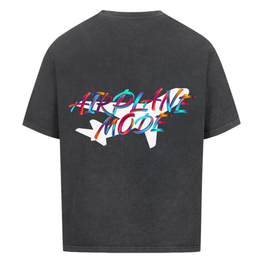 AIRPLANE MODE Oversized Tee Washed Black